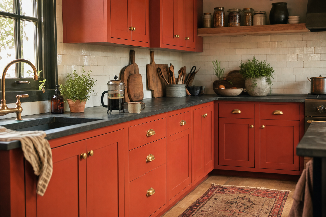Dragons by Benjamin Moore on cabinets