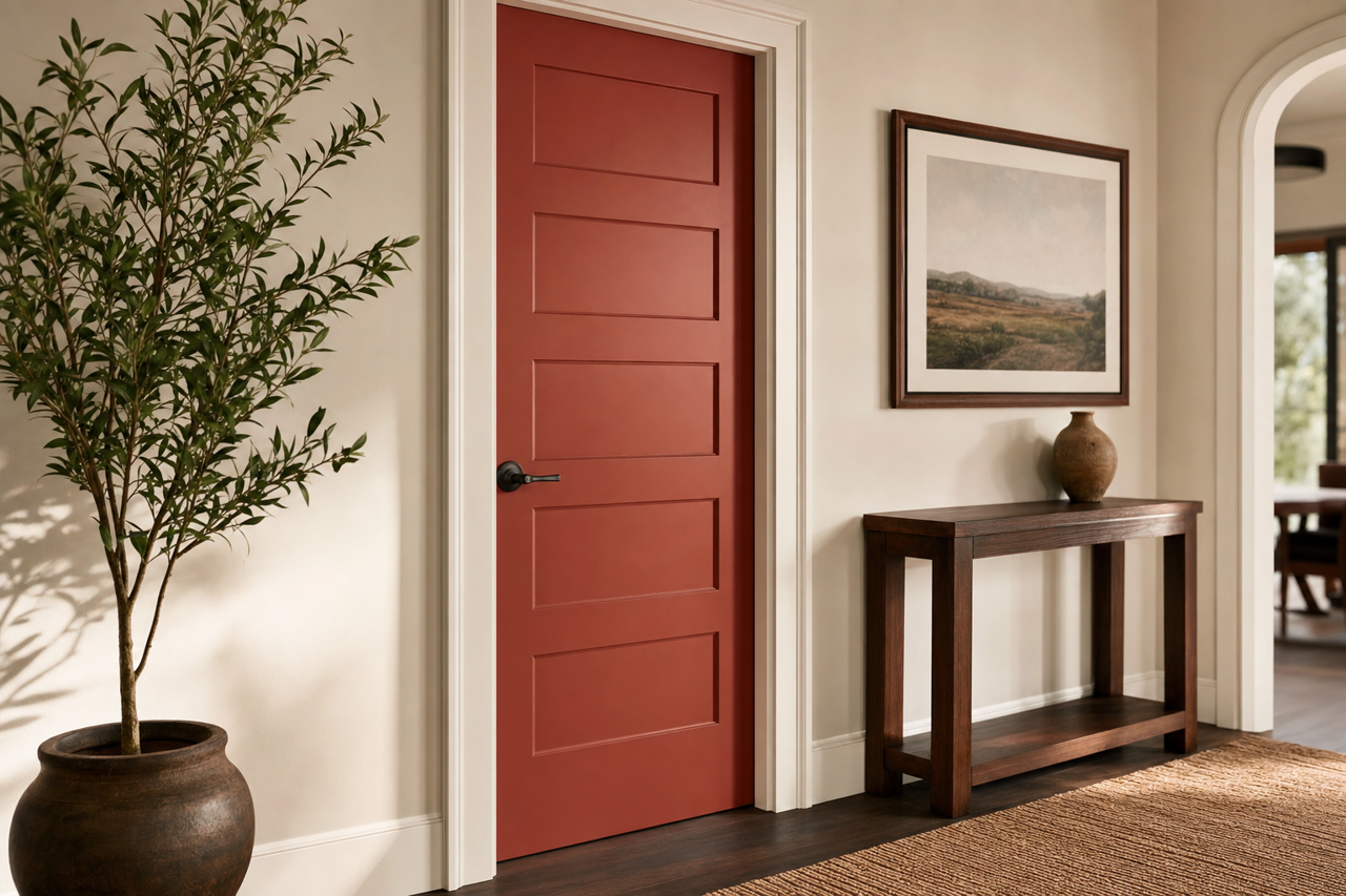 Brickyard by Benjamin Moore on interior-doors