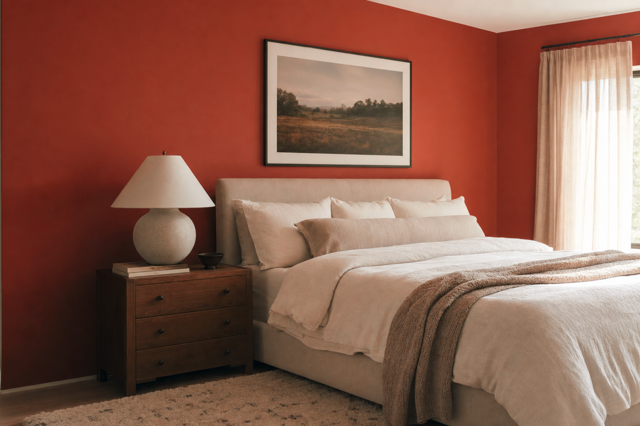 Cochineal by Benjamin Moore on interiors