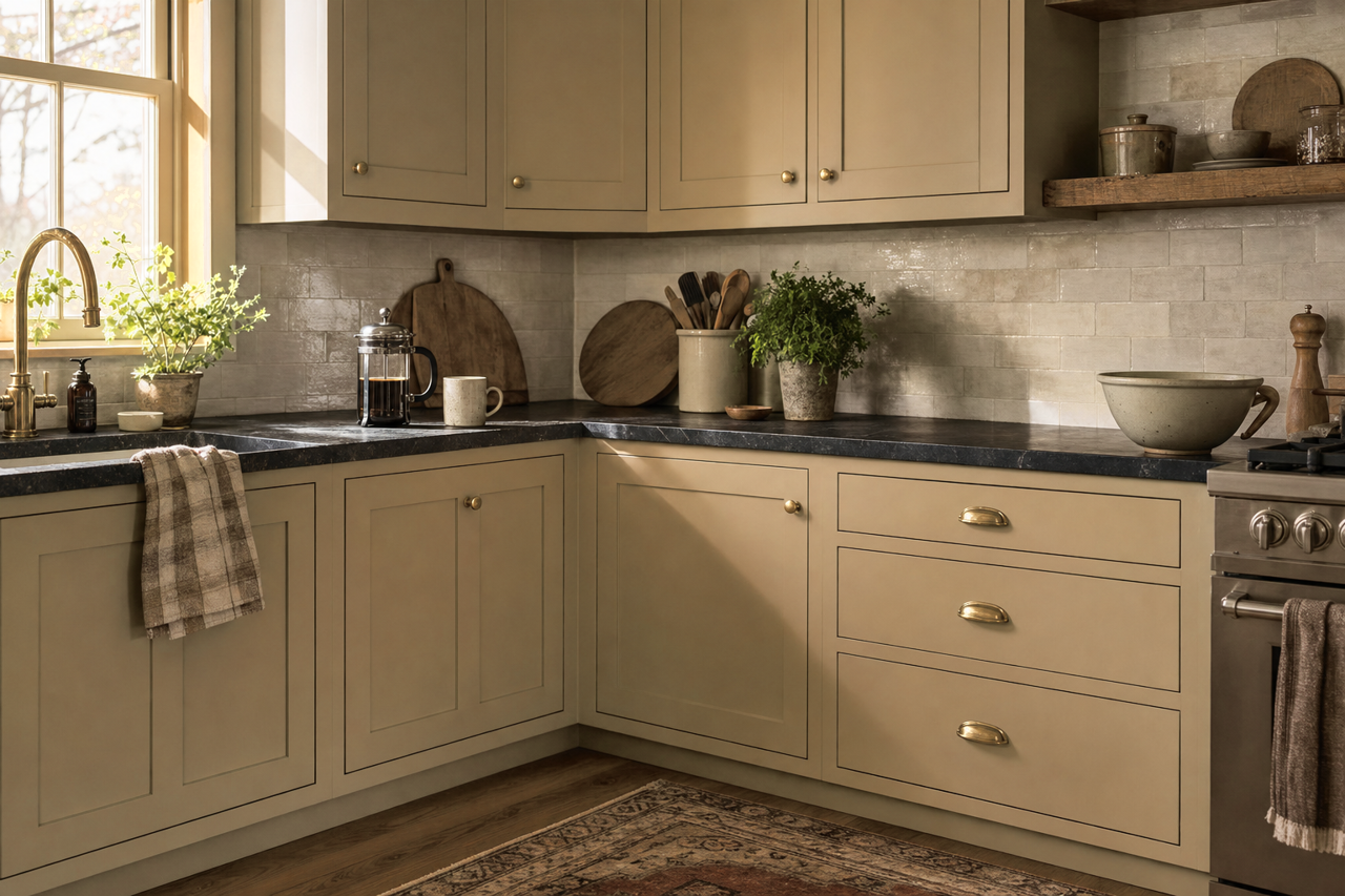 Palace by Benjamin Moore on cabinets