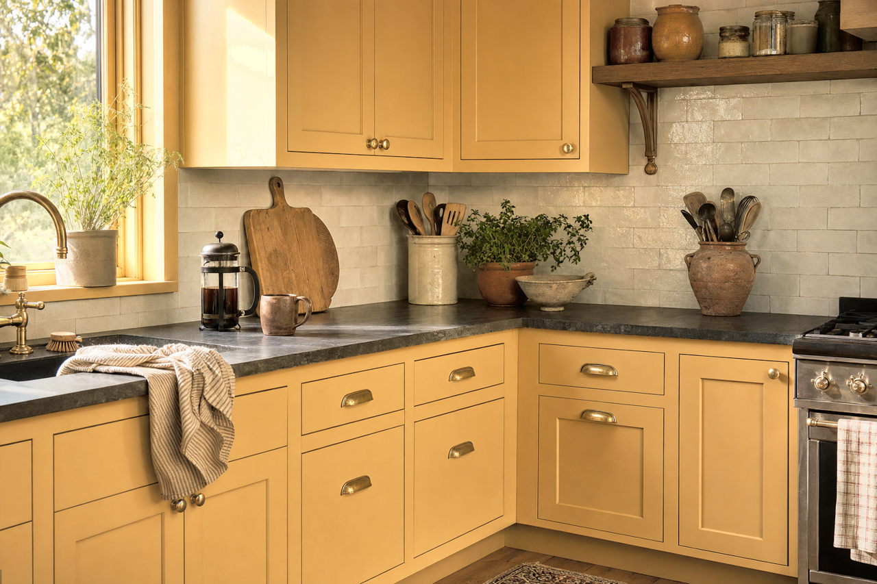 Tavern by Benjamin Moore on cabinets