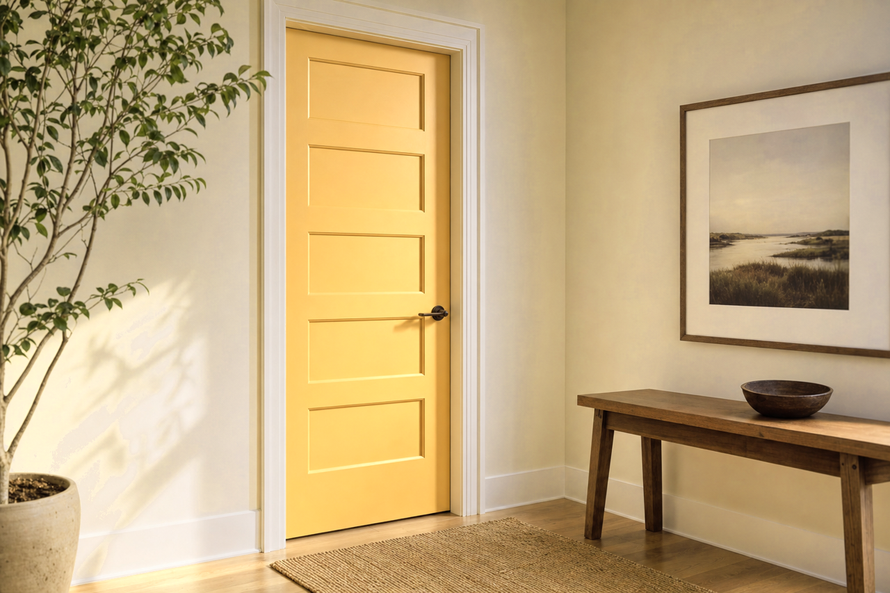 Damask by Benjamin Moore on interior-doors