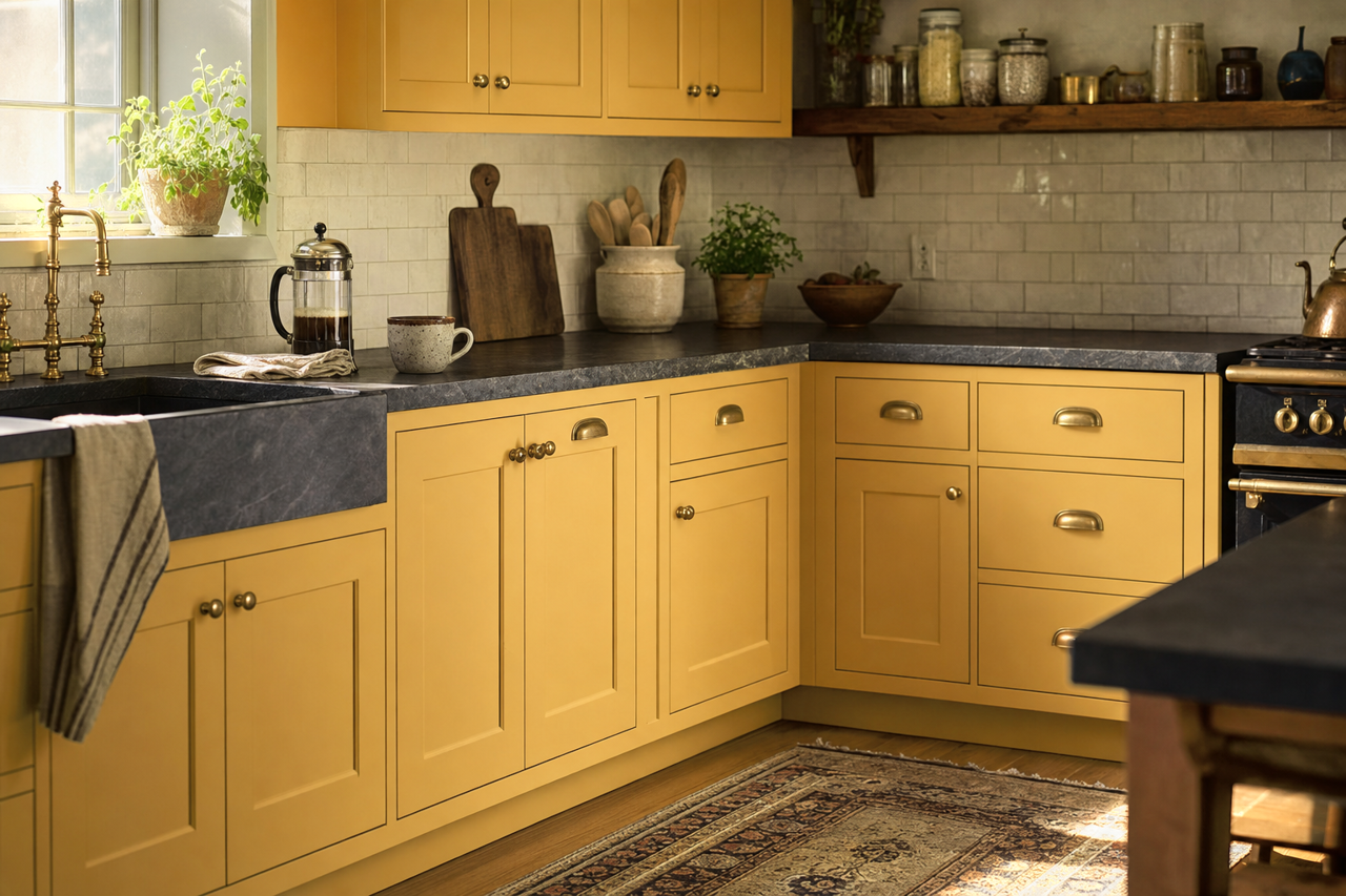 Palace by Benjamin Moore on cabinets