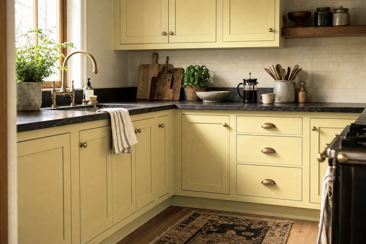 Burwell by Benjamin Moore on cabinets