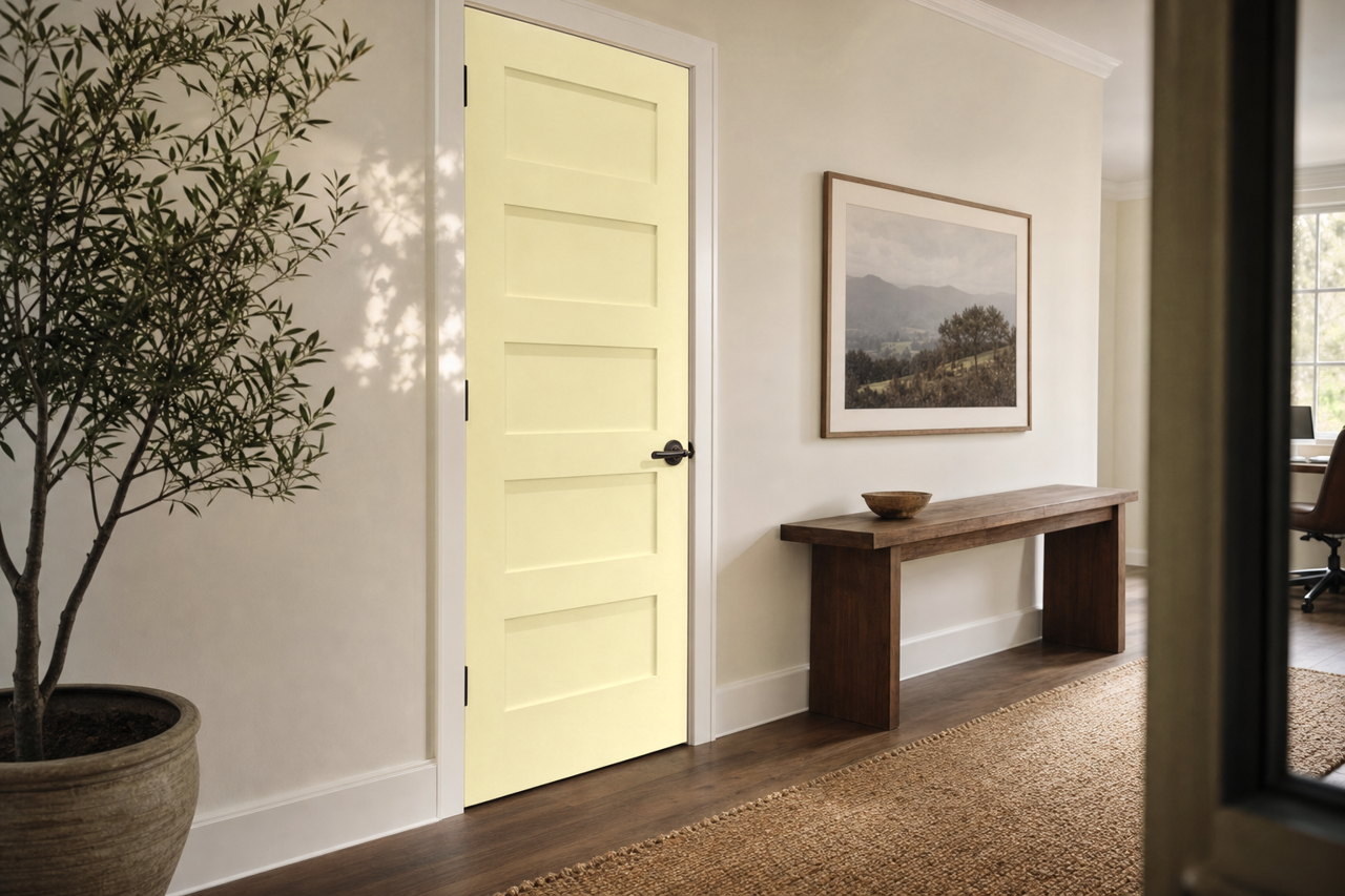 Green by Benjamin Moore on interior-doors