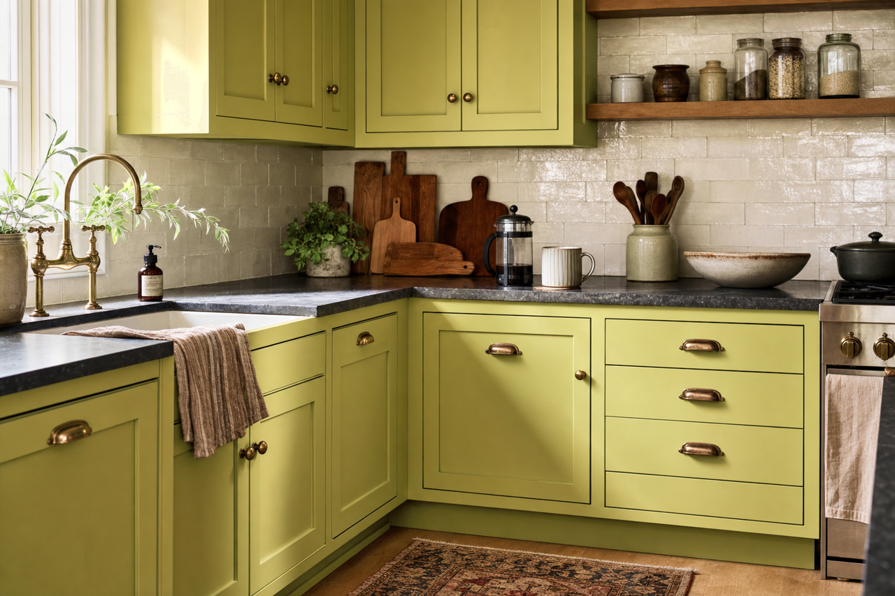 Parrot by Benjamin Moore on cabinets