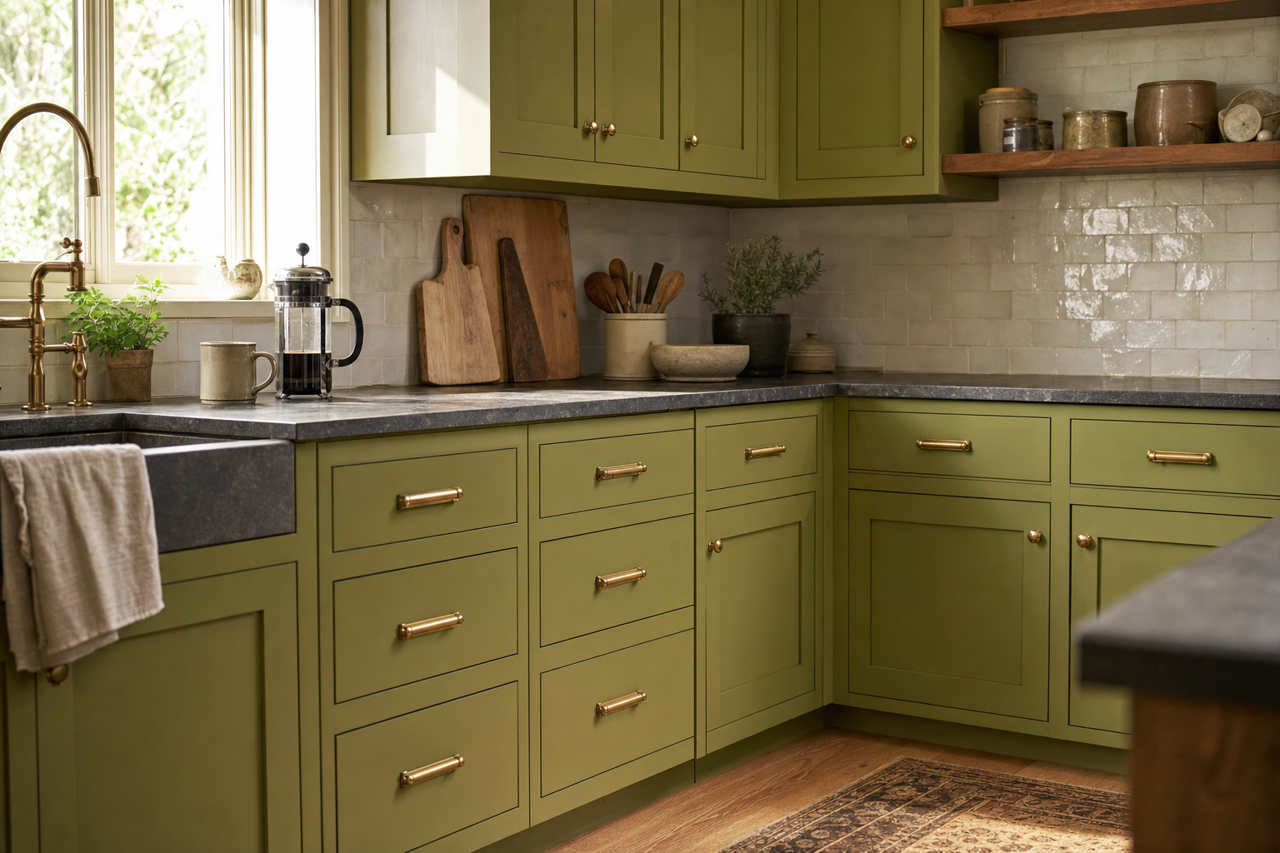 Timson by Benjamin Moore on cabinets