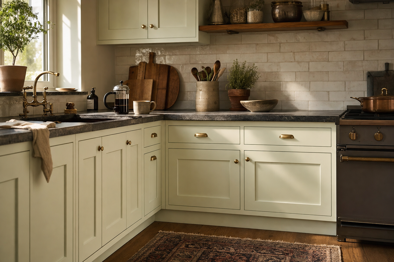 Harwood by Benjamin Moore on cabinets