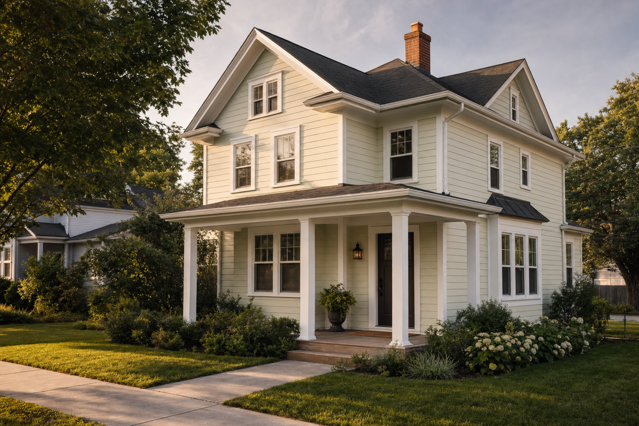 Harwood by Benjamin Moore on exterior