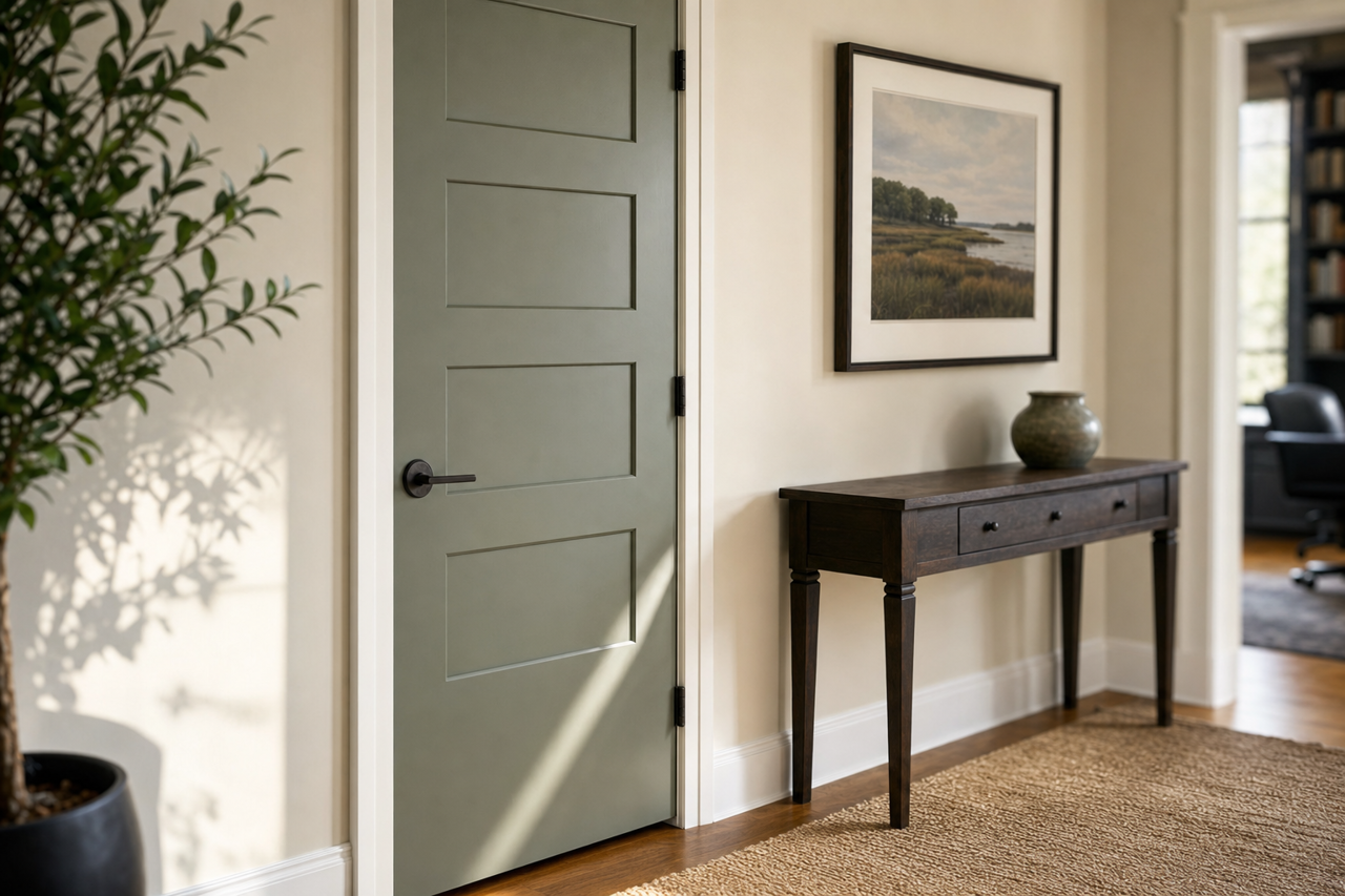 Nicolson by Benjamin Moore on interior-doors