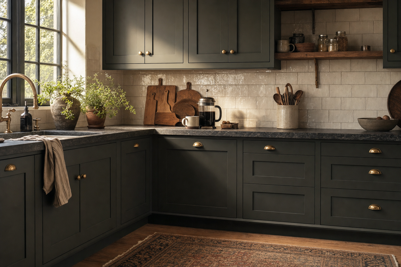 Waller by Benjamin Moore on cabinets
