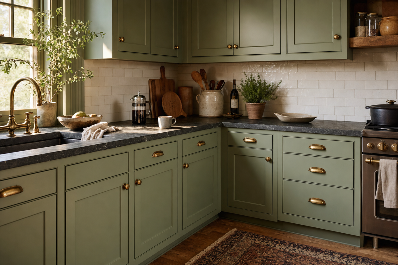 Palace by Benjamin Moore on cabinets
