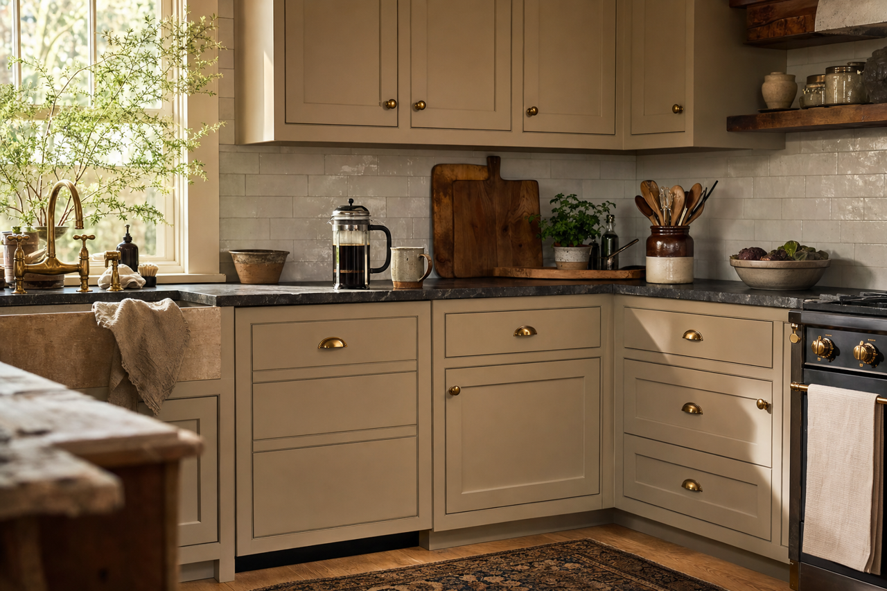 Finnie by Benjamin Moore on cabinets