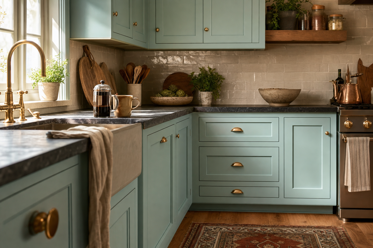 Anderson by Benjamin Moore on cabinets