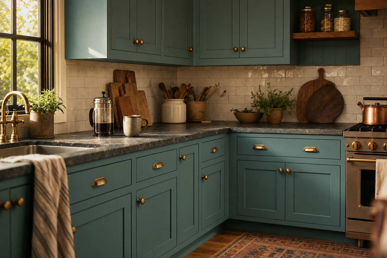Mayo by Benjamin Moore on cabinets