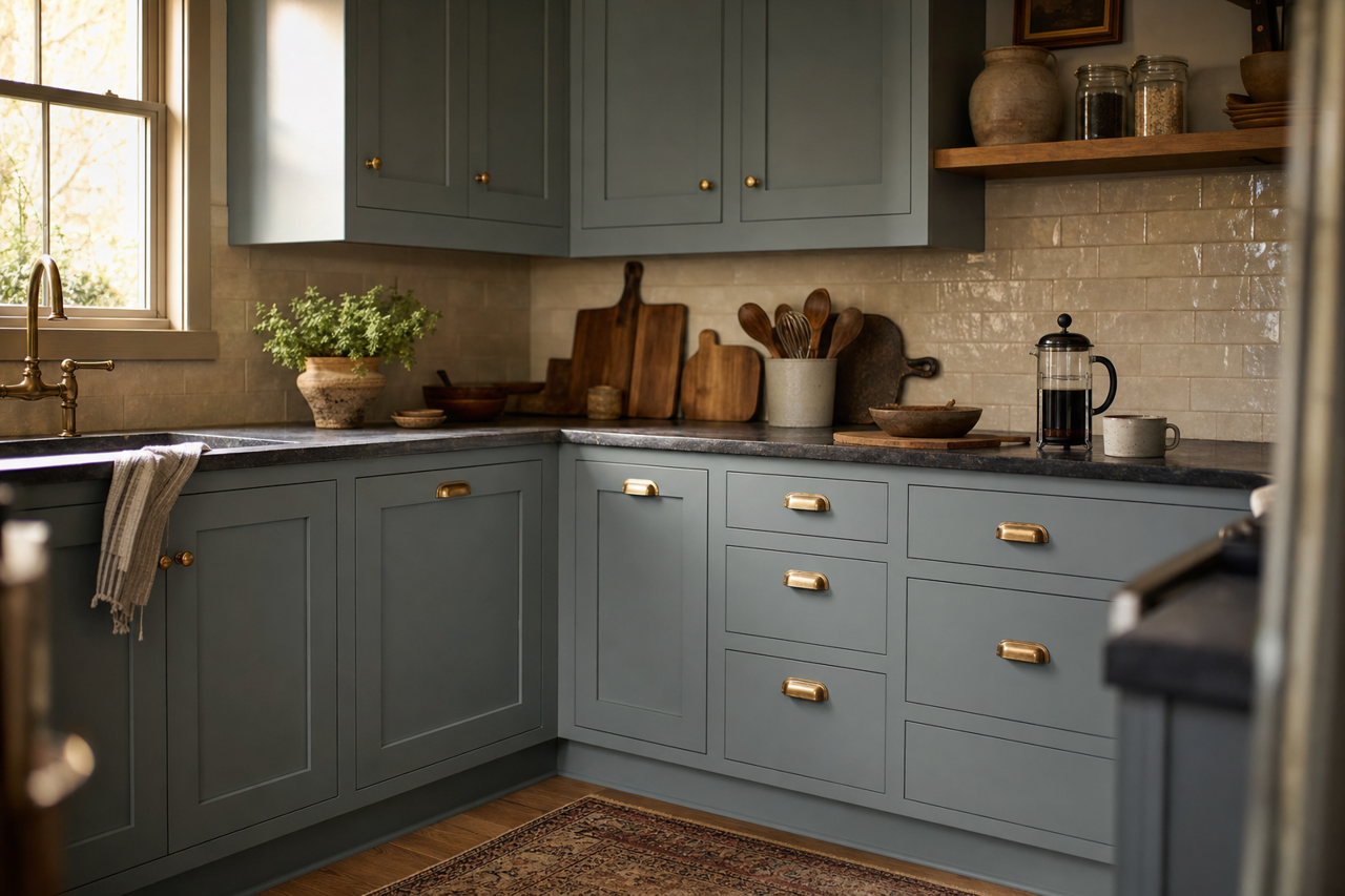 Wetherburn's by Benjamin Moore on cabinets