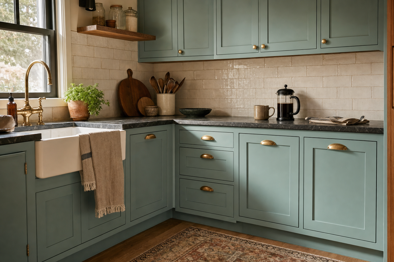 Williamsburg by Benjamin Moore on cabinets