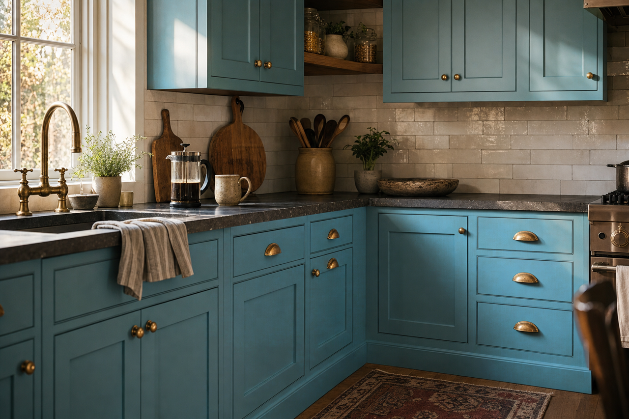 Palace by Benjamin Moore on cabinets
