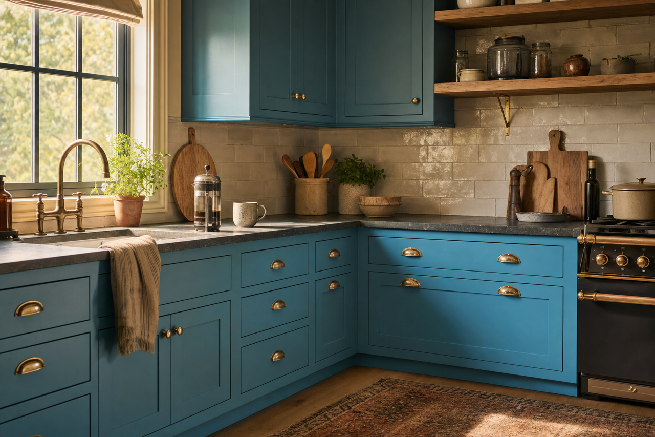 Randolph by Benjamin Moore on cabinets