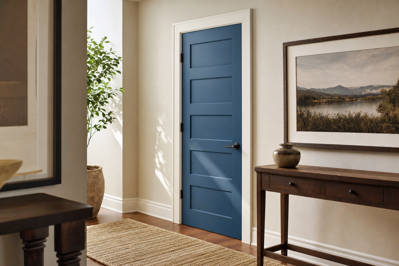 Prussian by Benjamin Moore on interior-doors