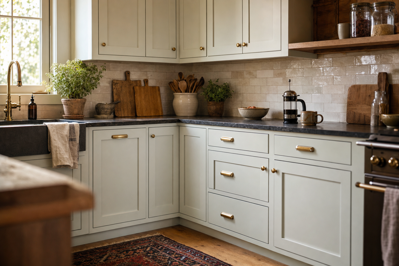 Nelson by Benjamin Moore on cabinets