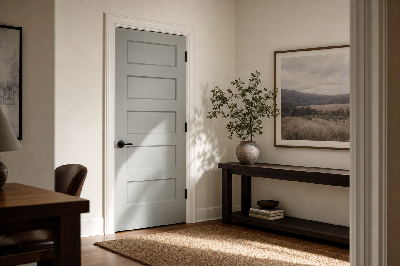 Pearl by Benjamin Moore on interior-doors