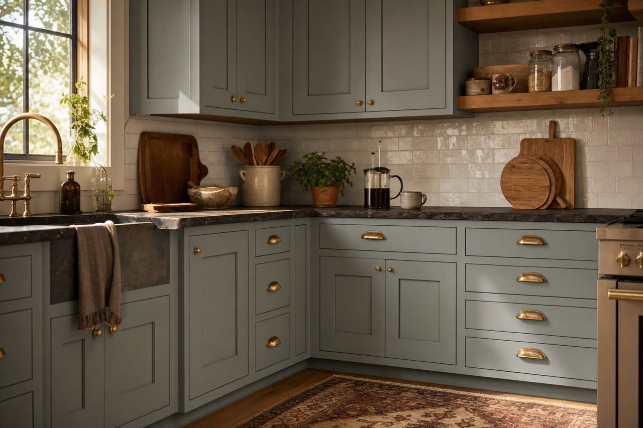 Apollo by Benjamin Moore on cabinets