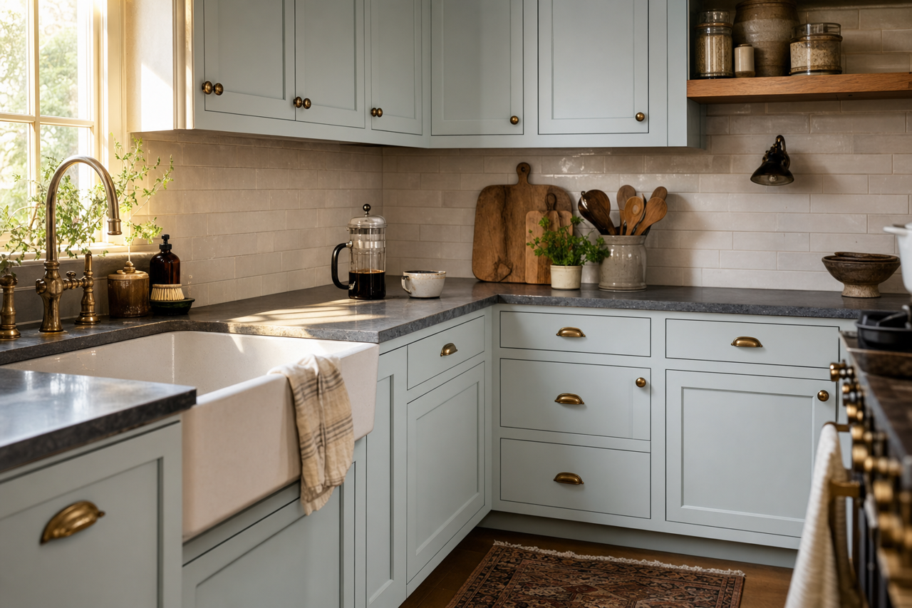 Palace by Benjamin Moore on cabinets