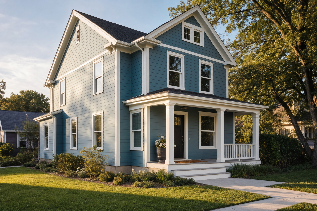 Azurite by Benjamin Moore on exterior