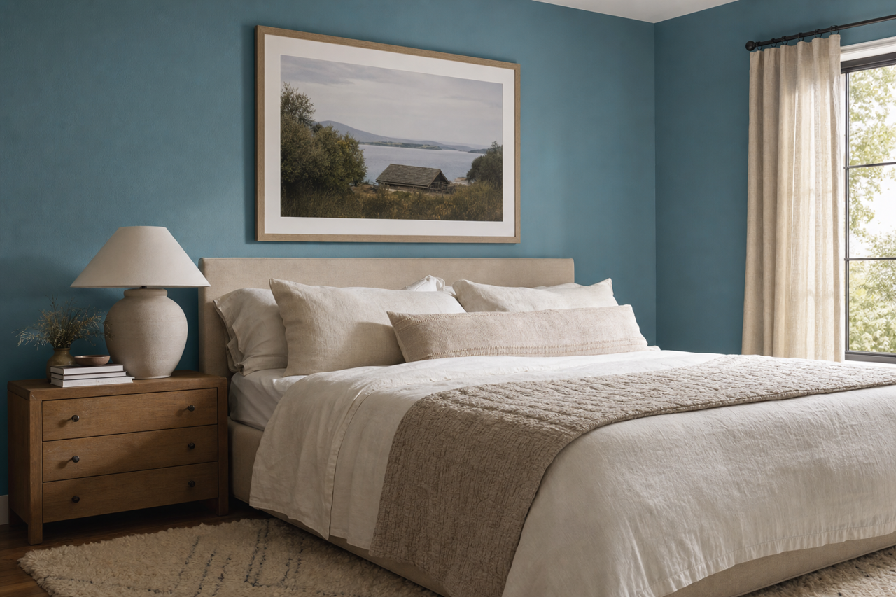 Azurite by Benjamin Moore on interiors