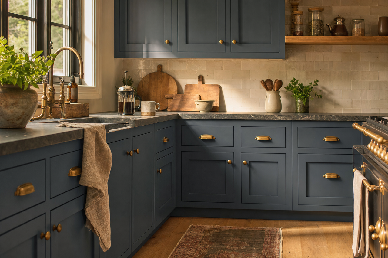 Brush by Benjamin Moore on cabinets