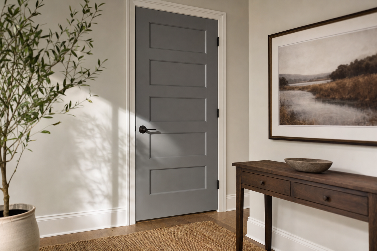 Lampblack by Benjamin Moore on interior-doors