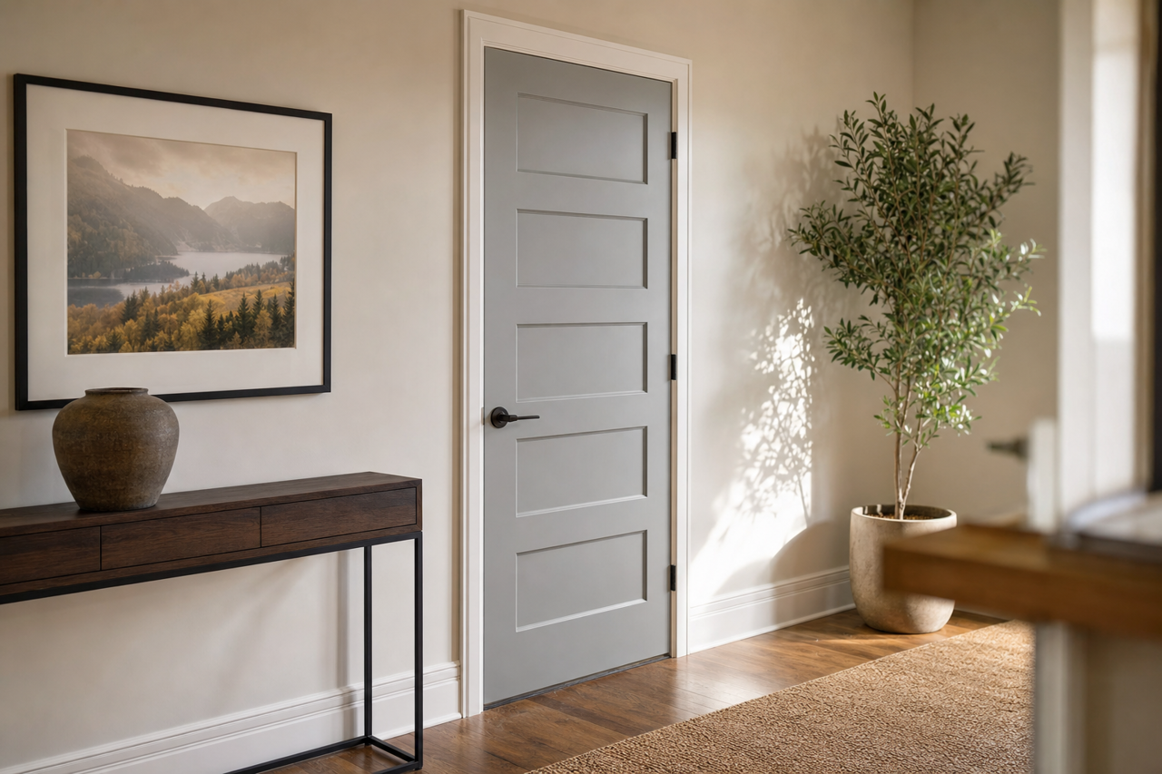 Slate by Benjamin Moore on interior-doors