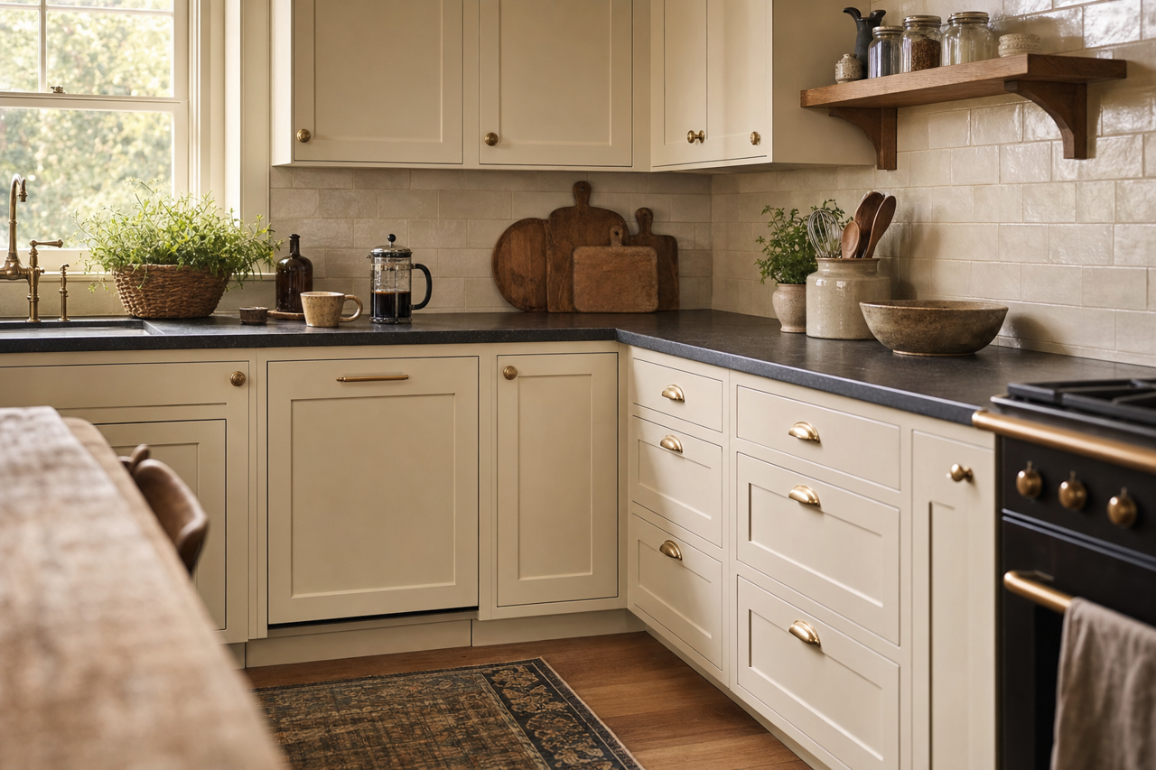 Bruton by Benjamin Moore on cabinets