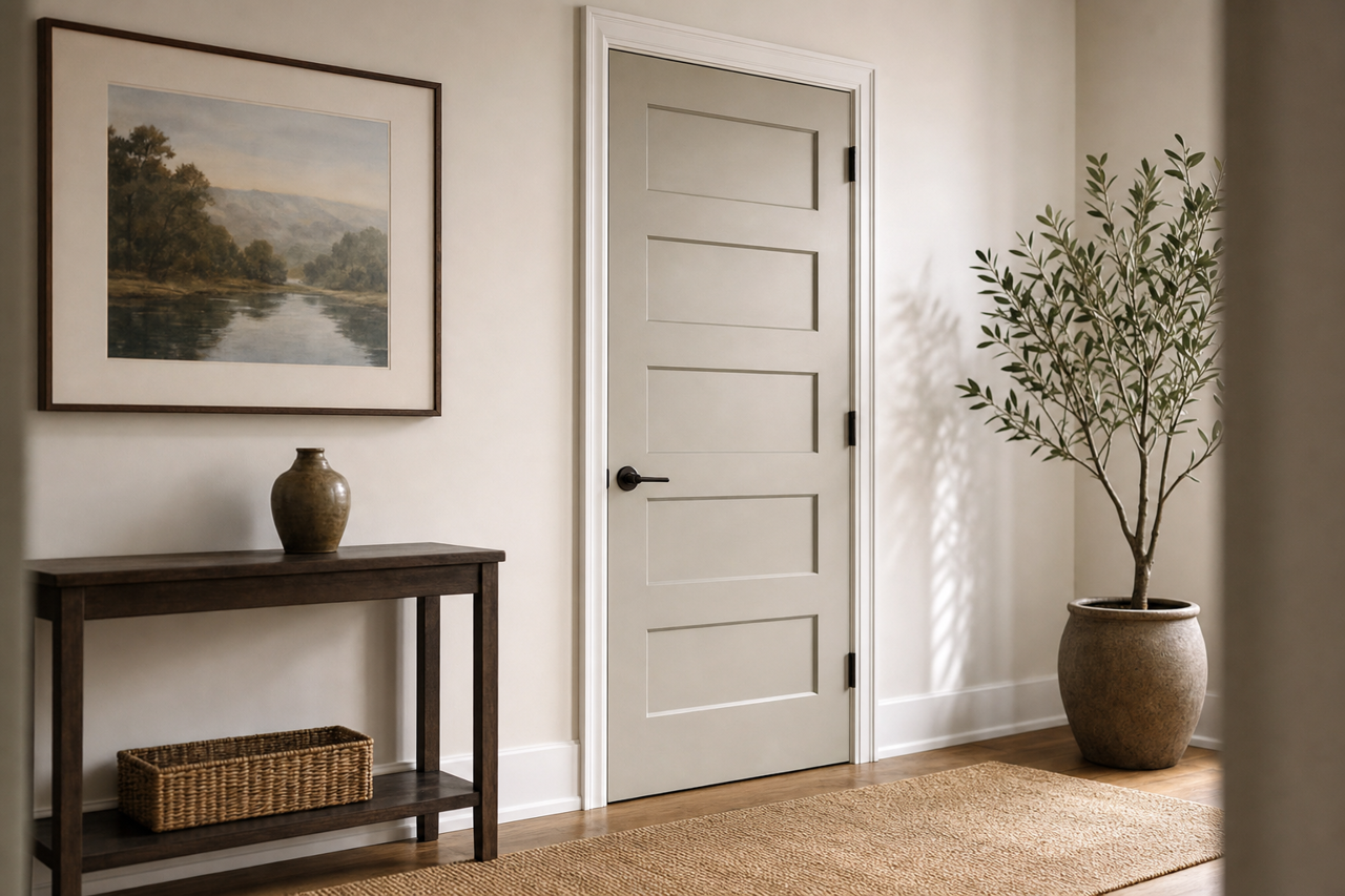 Bone by Benjamin Moore on interior-doors