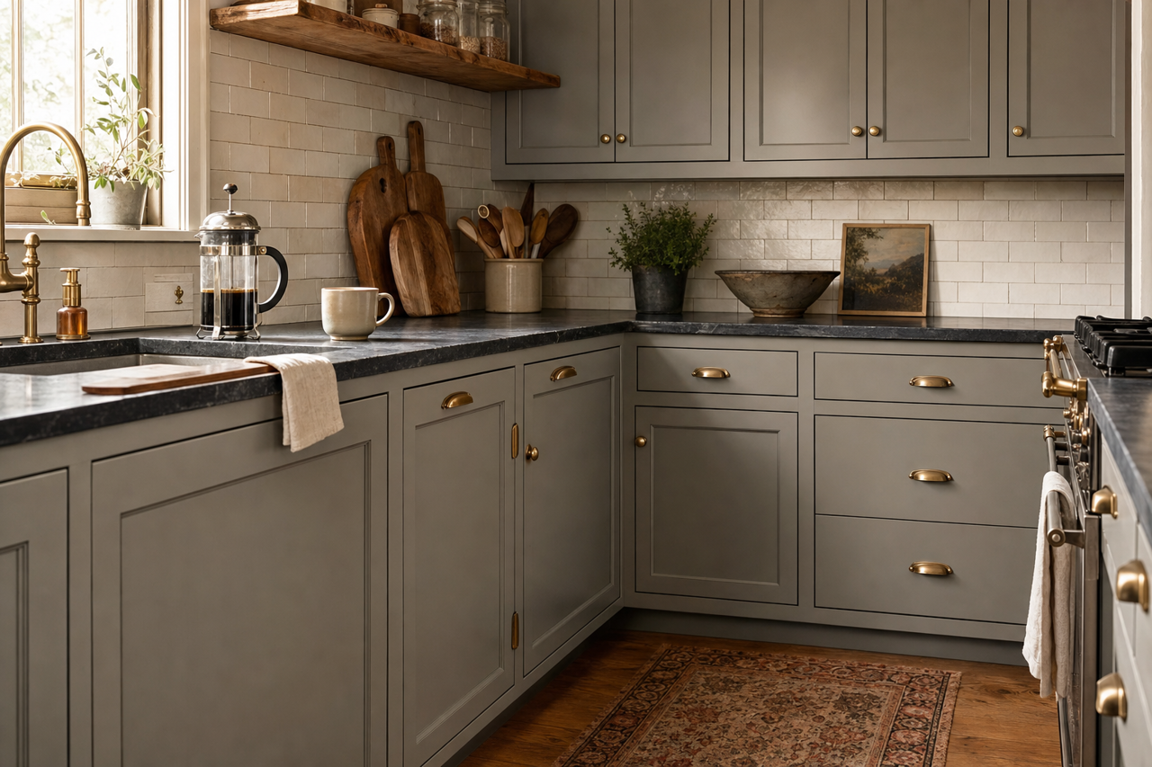 Geddy by Benjamin Moore on cabinets