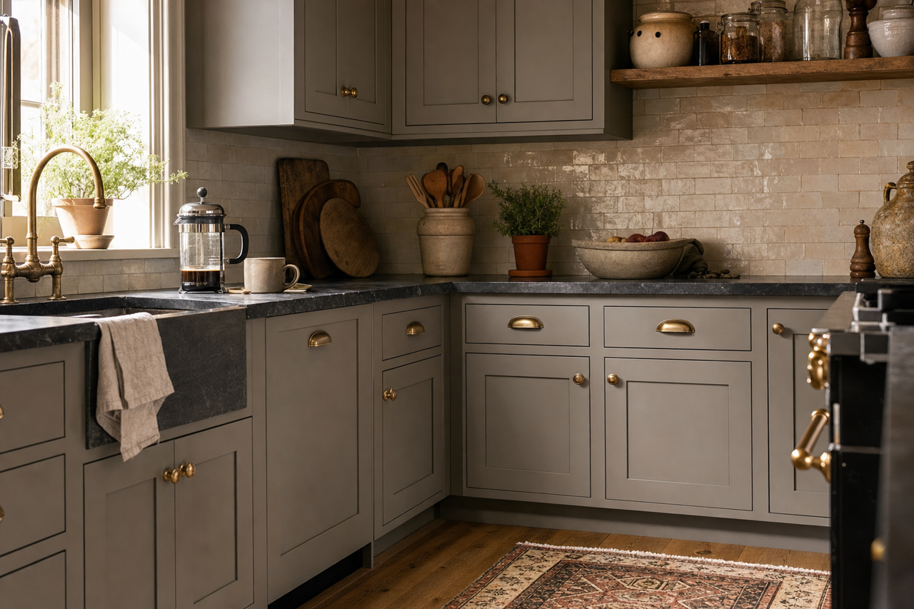 Randolph by Benjamin Moore on cabinets