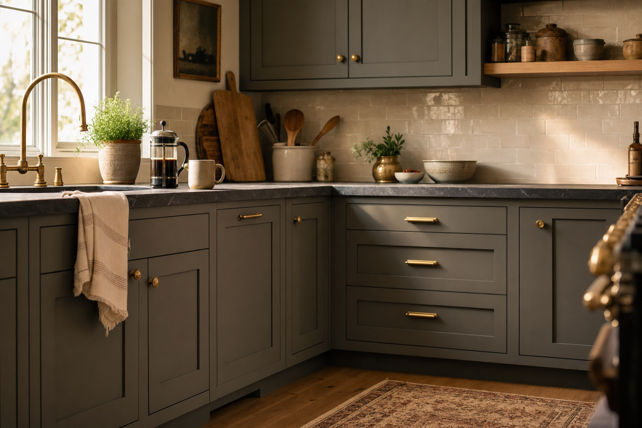 Randolph by Benjamin Moore on cabinets