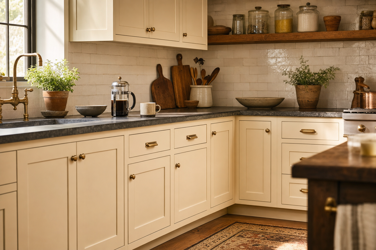 Lime by Benjamin Moore on cabinets