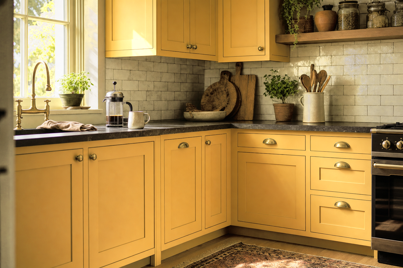 Stuart by Benjamin Moore on cabinets