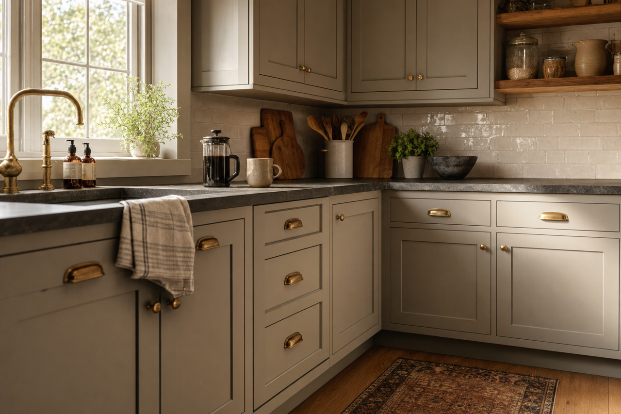 Rockport by Benjamin Moore on cabinets