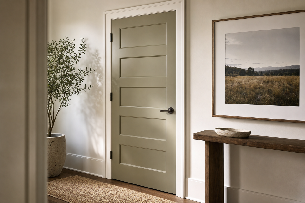 Tate by Benjamin Moore on interior-doors