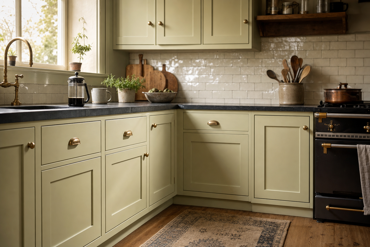 Guilford by Benjamin Moore on cabinets