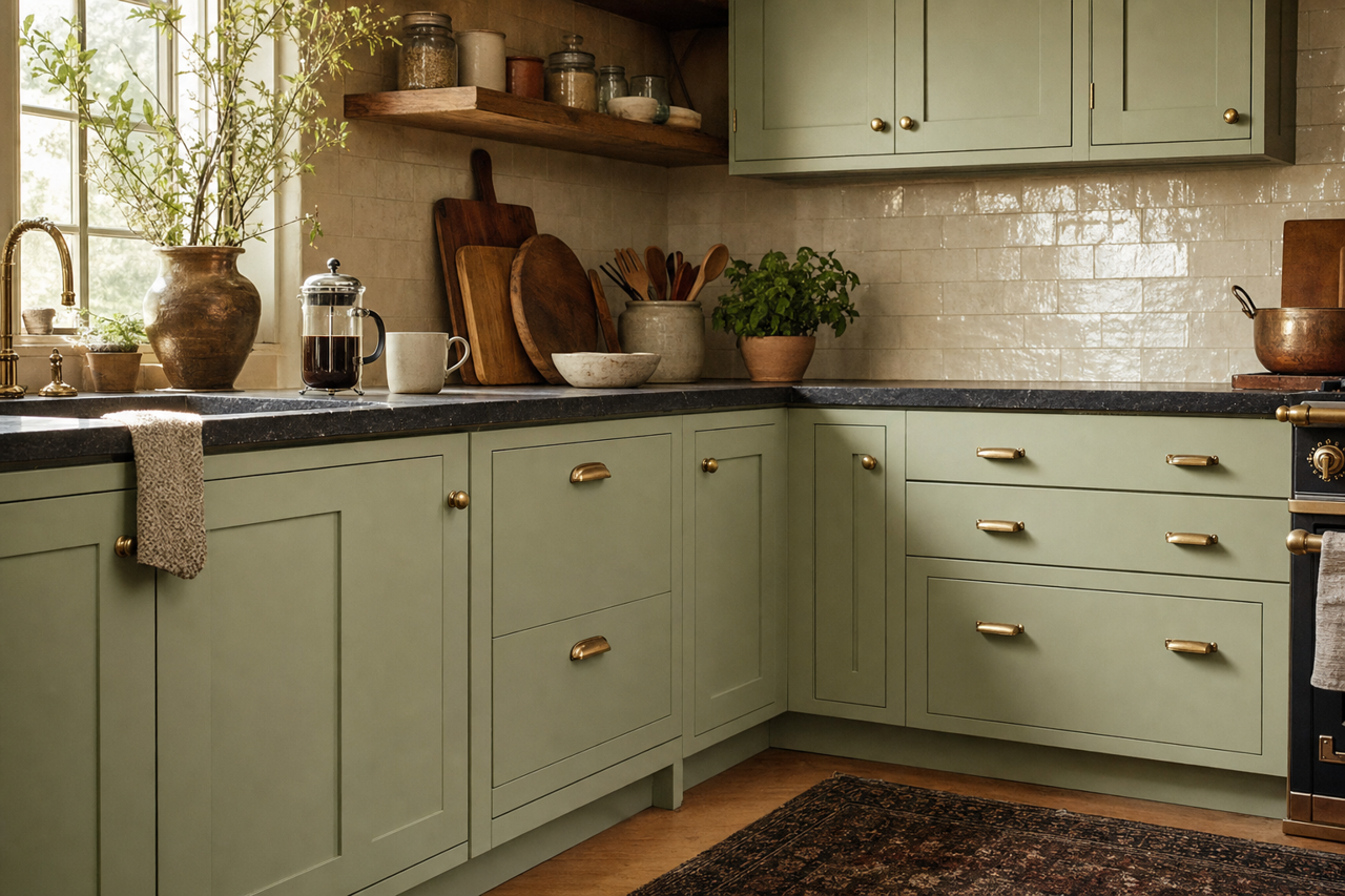 Sherwood by Benjamin Moore on cabinets