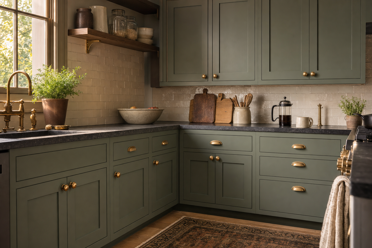 Cushing by Benjamin Moore on cabinets