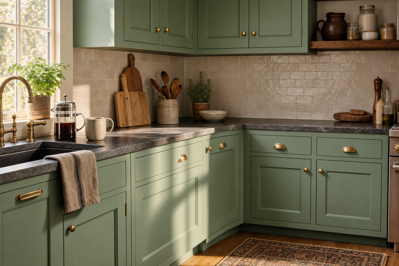 Lehigh by Benjamin Moore on cabinets