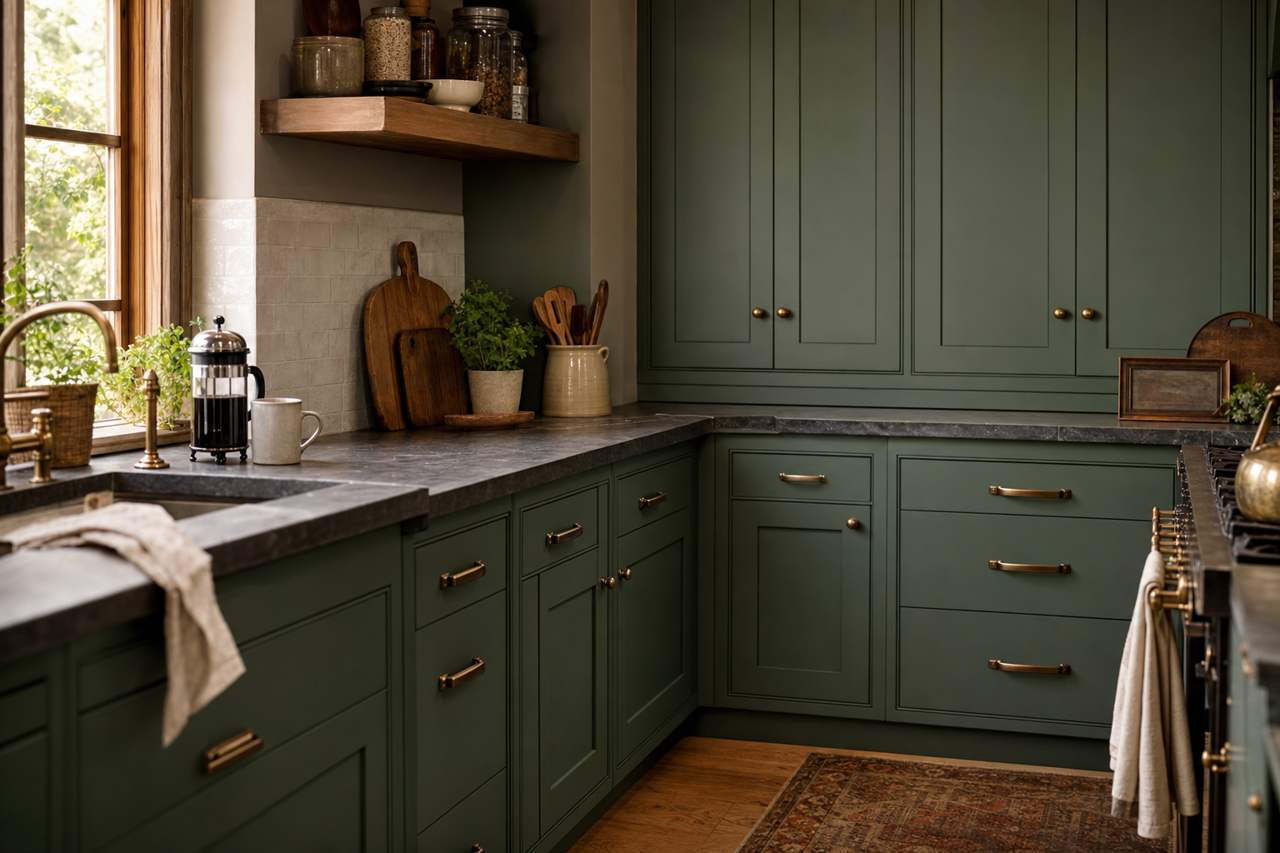 Lafayette by Benjamin Moore on cabinets