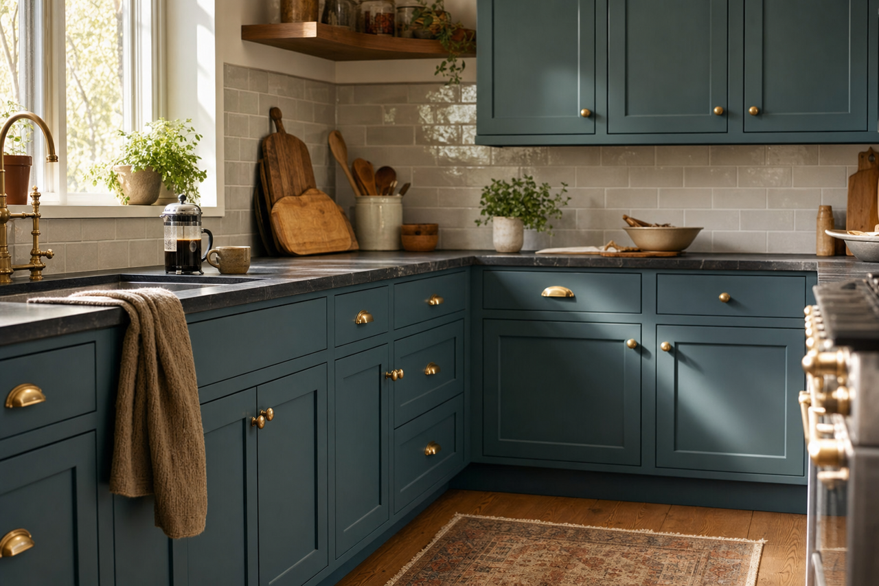 Newburg by Benjamin Moore on cabinets