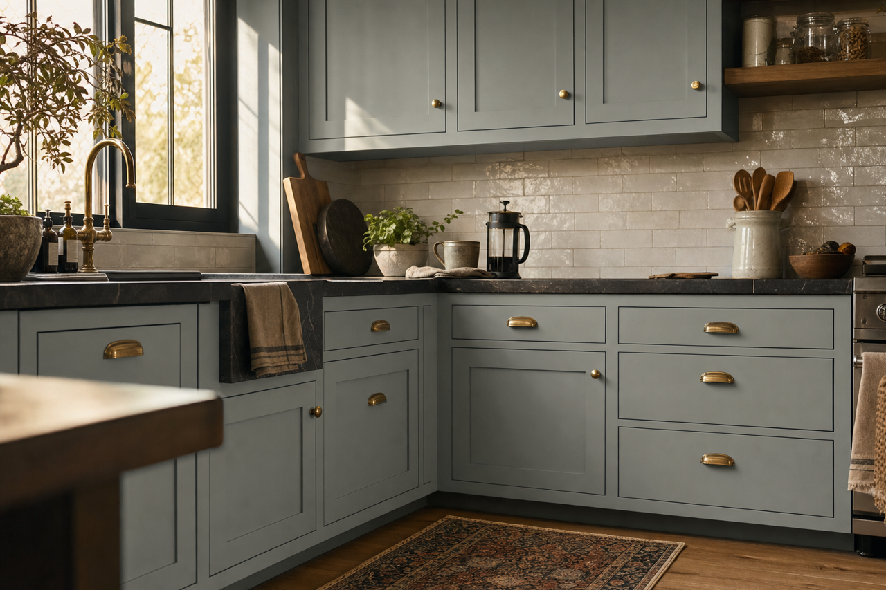 Brewster by Benjamin Moore on cabinets