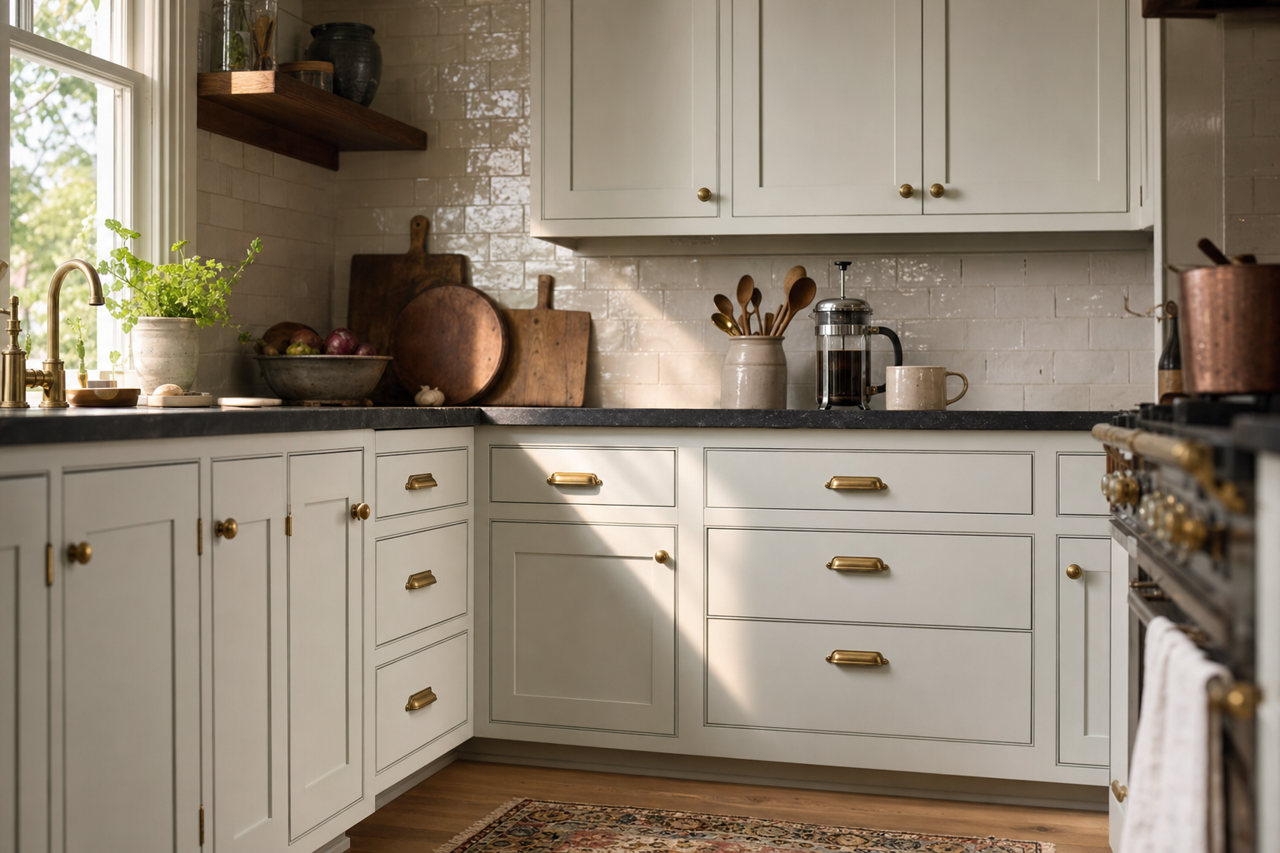 Wickham by Benjamin Moore on cabinets